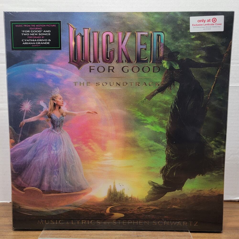 VINYL Wicked: For Good Sntrk - 2 Pink & Green Shimmer LP + Lenticular Cover NEW